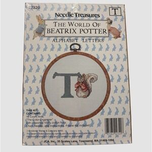 Needle Treasures Beatrix Potter Alphabet Letters Cross Stitch T Initial 02320